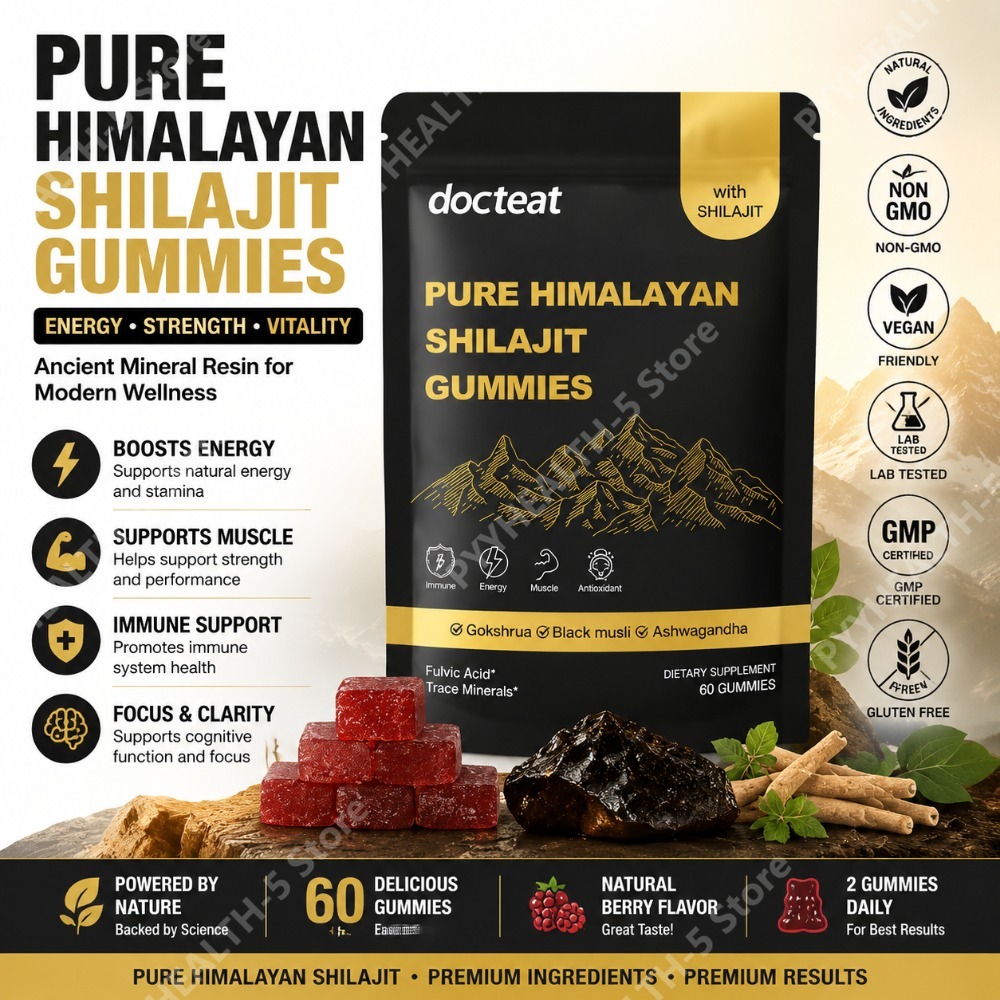 Herbal Supplement - Docteat Pure Himalayan Shilajit Gummies dengan