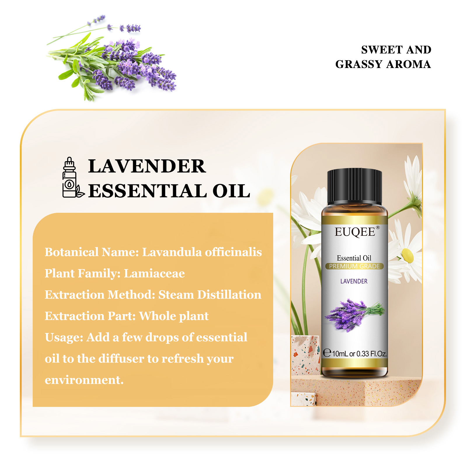 EUQEE 10ml Minyak Esensial Ala - Lavender Oil ulasan dan harga